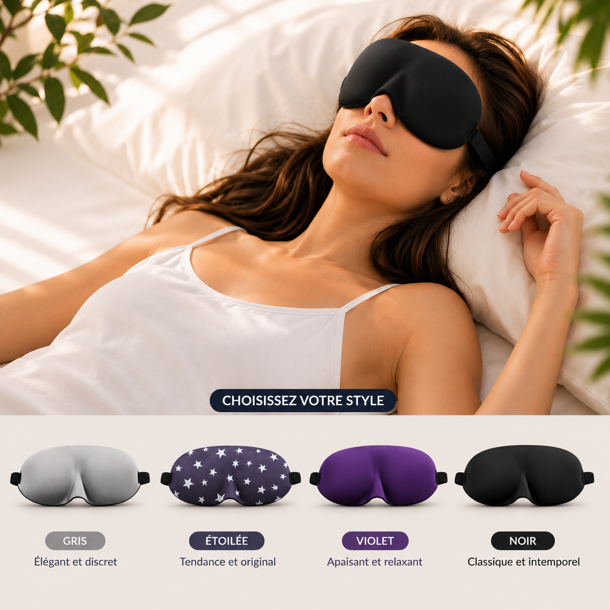 Masque de Nuit Confort 3D — Rituel du Soir