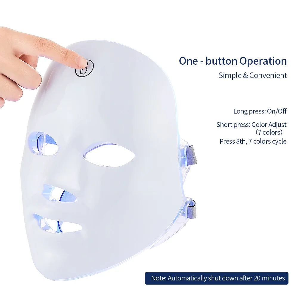 Masque LED Visage 7 Couleurs — Rituel Éclat