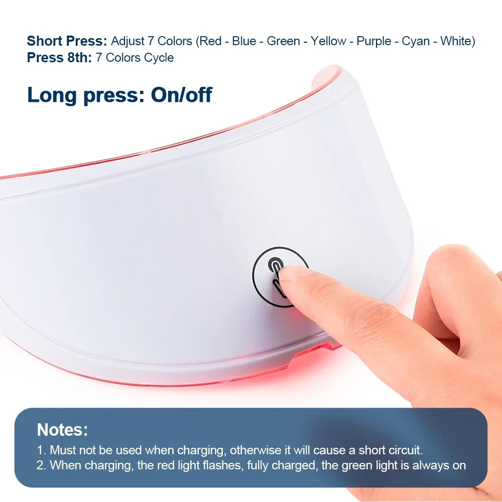 Masque LED Visage 7 Couleurs — Rituel Éclat